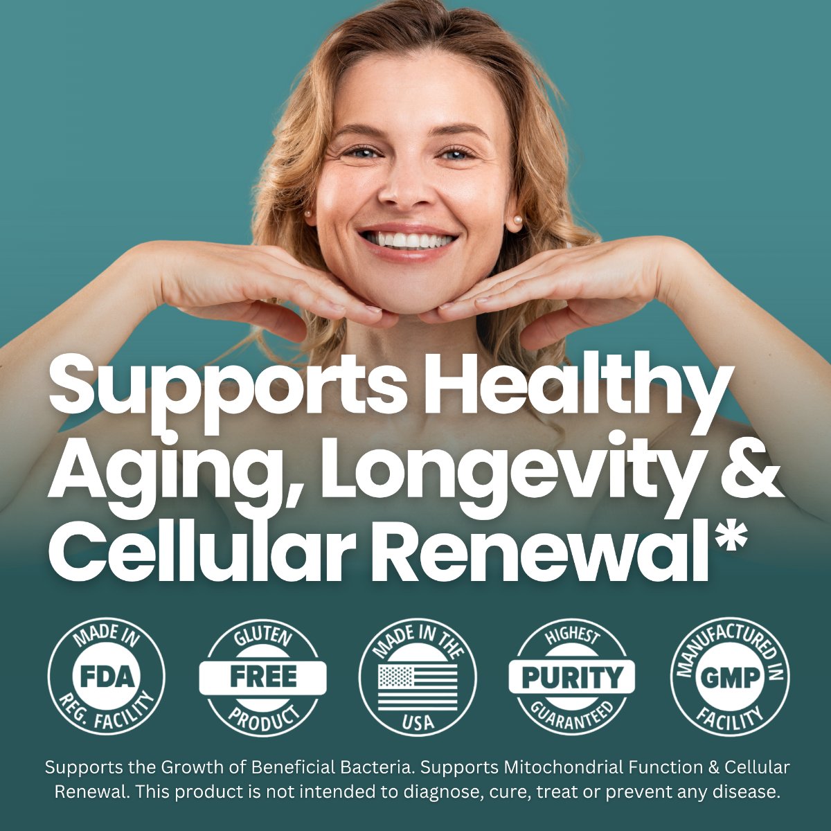 Supports Healthy Aging, Longevity and Cellular Renewal