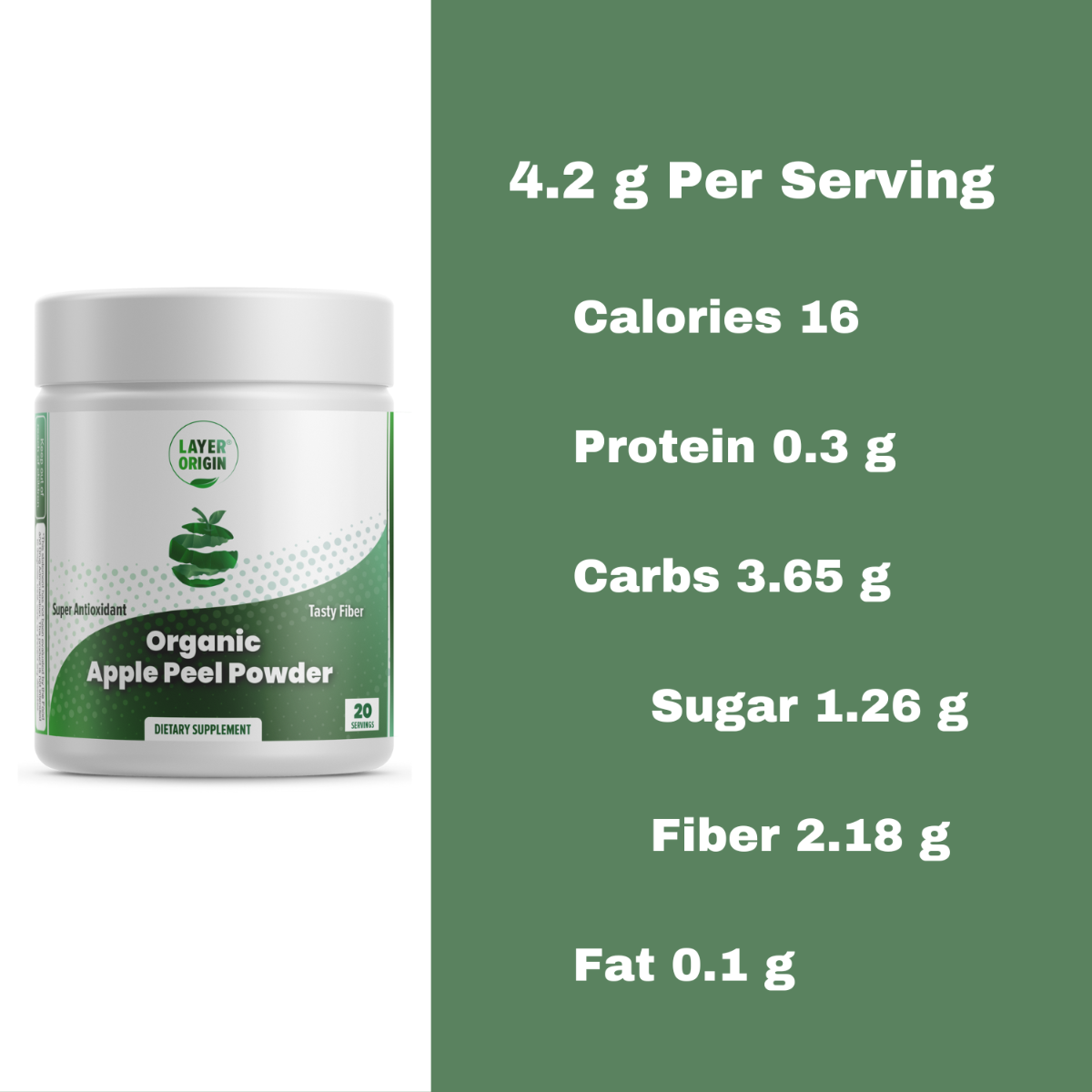 Organic Apple Peel Powder - Nutrition Facts