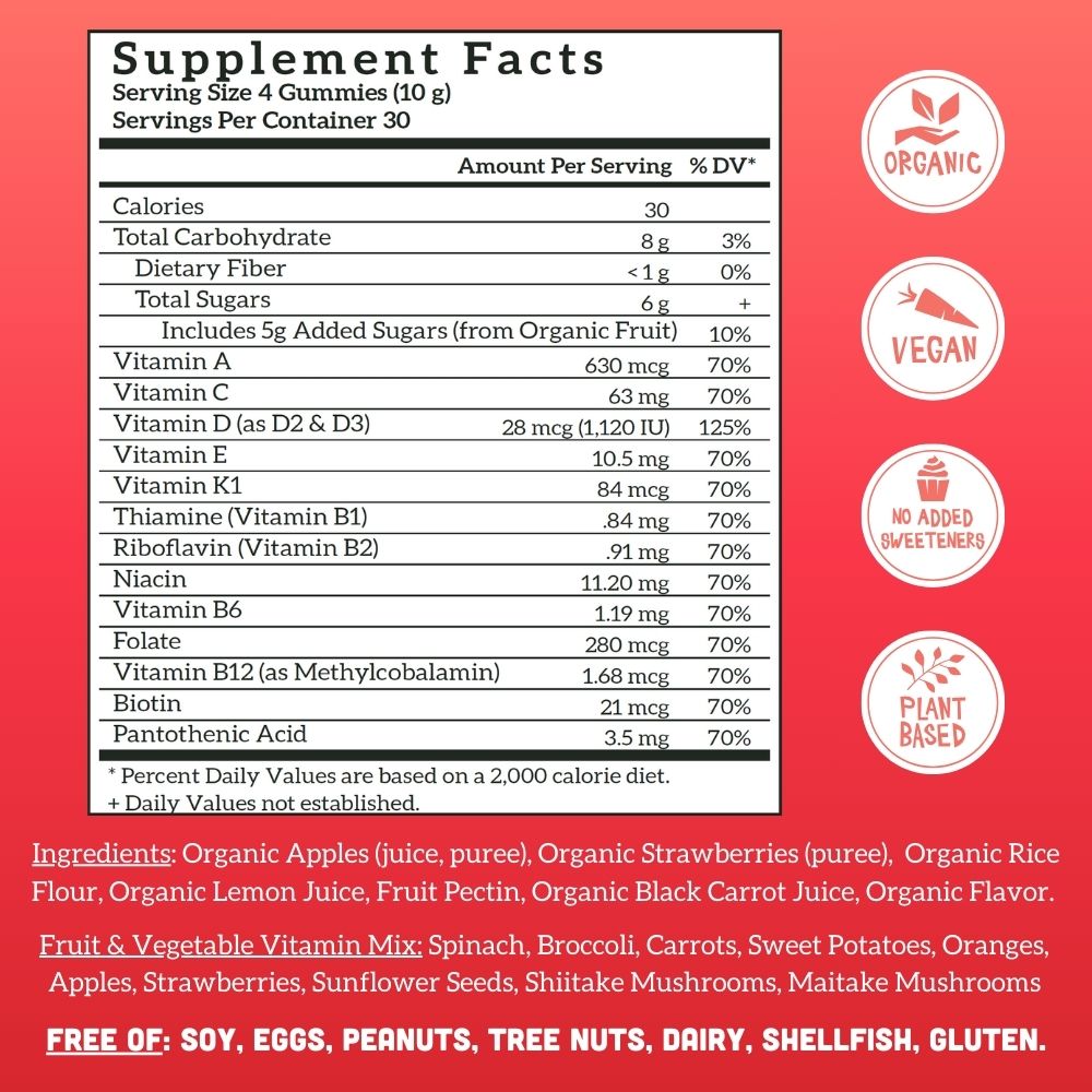 Whole foods vitamins Gummies Supplement Facts