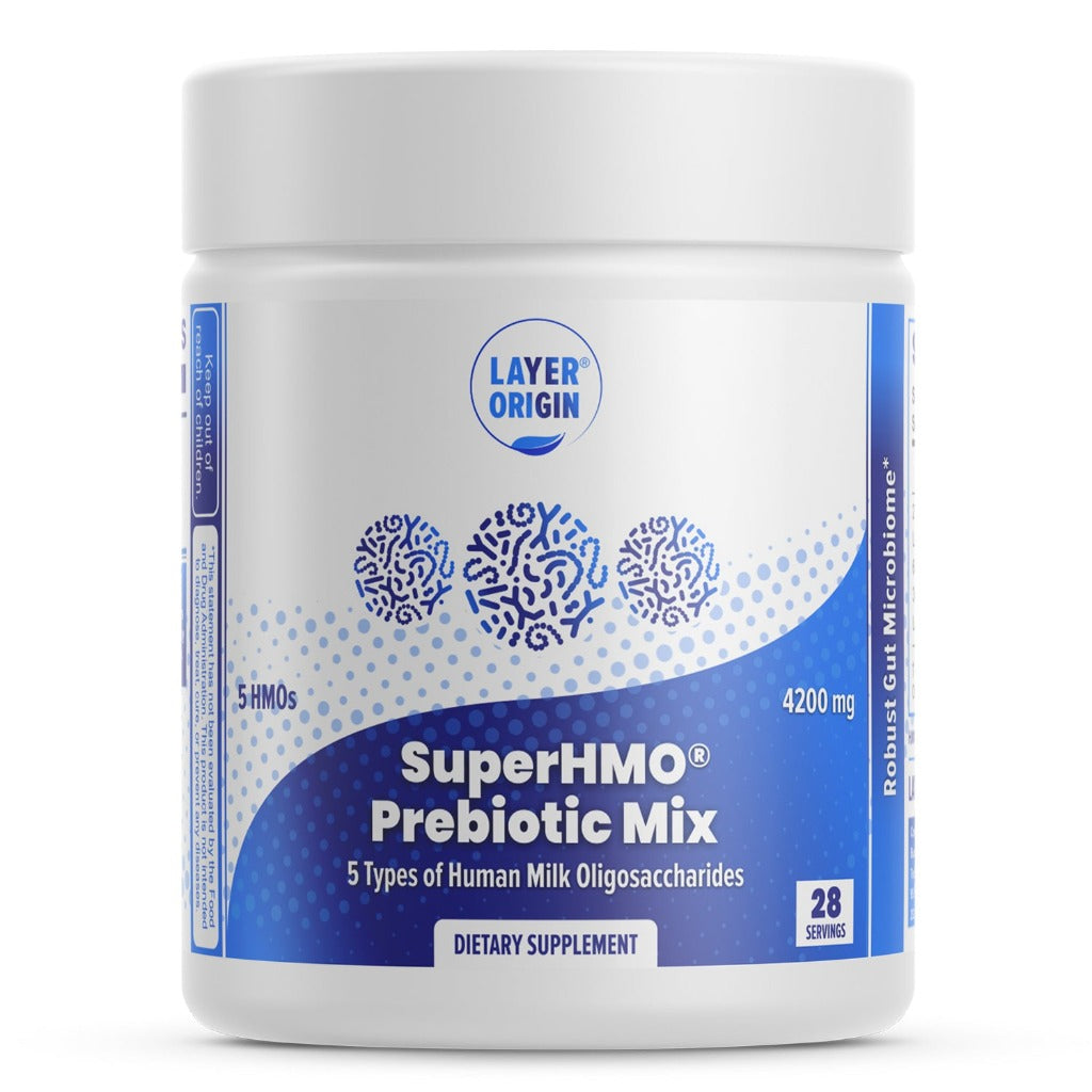 SuperHMO prebiotic 5 HMO mix - Layer Origin Front