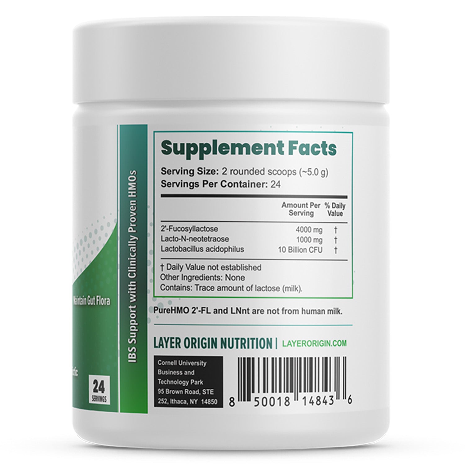 PureHMO® IBS Support with DDS-01 Probiotic - Powder - Layer Origin Nutrition Supplement Facts